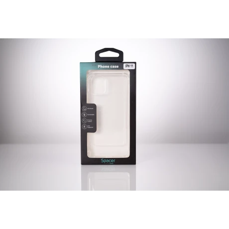 HUSA SMARTPHONE Spacer pentru Iphone 11, grosime 1.5mm, protectie suplimentara antisoc la colturi, material flexibil TPU, transparenta &quot;SPPC-AP-IP11-CLR&quot;