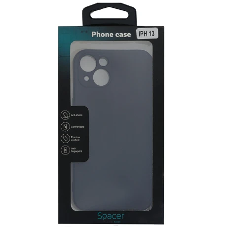 HUSA SMARTPHONE Spacer pentru Iphone 13, grosime 2mm, material flexibil silicon + interior cu microfibra, negru &quot;SPPC-AP-IP13-SLK&quot;