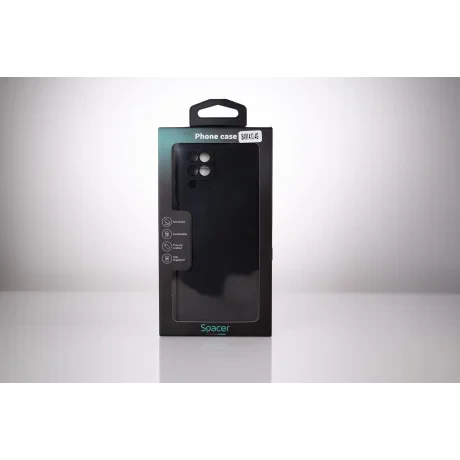 HUSA SMARTPHONE Spacer pentru Samsung Galaxy A12, grosime 2mm, material flexibil silicon + interior cu microfibra, negru "SPPC-SM-GX-A12-SLK"