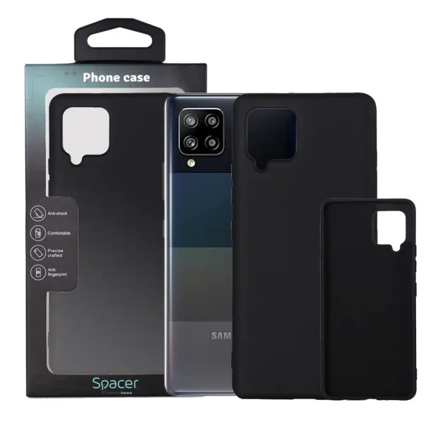 HUSA SMARTPHONE Spacer pentru Samsung Galaxy A42, grosime 2mm, material flexibil silicon + interior cu microfibra, negru &quot;SPPC-SM-GX-A42-SLK&quot;