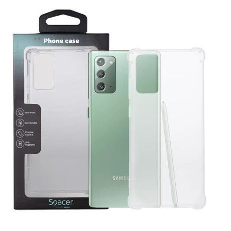 HUSA SMARTPHONE Spacer pentru Samsung Galaxy Note 20, grosime 1.5mm, protectie suplimentara antisoc la colturi, material flexibil TPU, transparenta &quot;SPPC-SM-GX-N20-CLR&quot;