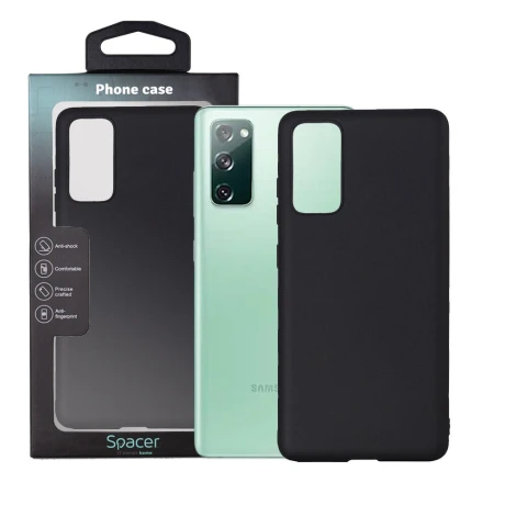 HUSA SMARTPHONE Spacer pentru Samsung Galaxy S20 FE (2021), grosime 2mm, material flexibil silicon + interior cu microfibra, negru &quot;SPPC-SM-GX-S20FE-SLK&quot;