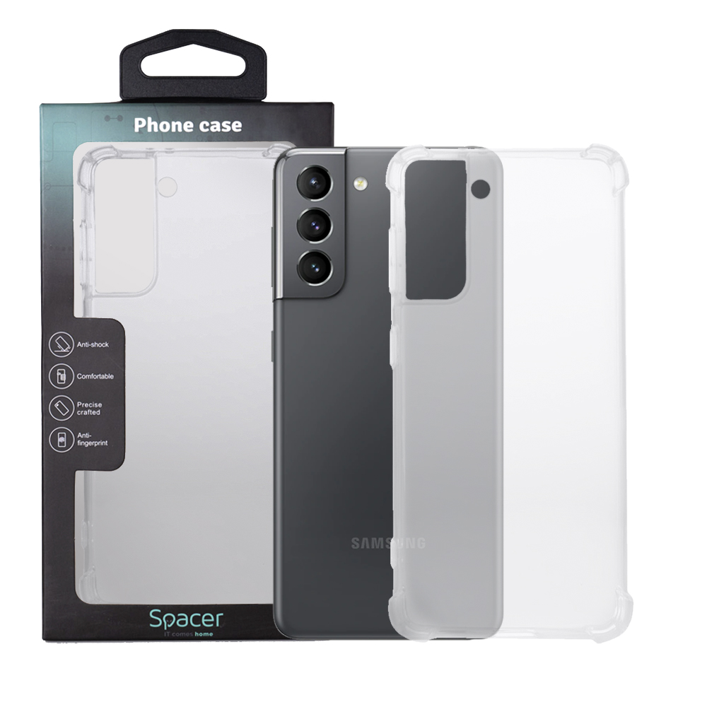 HUSA SMARTPHONE Spacer pentru Samsung Galaxy S21, grosime 1.5mm, protectie suplimentara antisoc la colturi, material flexibil TPU, transparenta "SPPC-SM-GX-S21-CLR" thumb