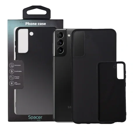 HUSA SMARTPHONE Spacer pentru Samsung Galaxy S21 Plus, grosime 2mm, material flexibil silicon + interior cu microfibra, negru "SPPC-SM-GX-S21P-SLK"