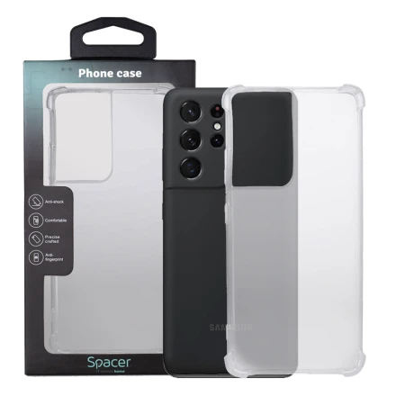HUSA SMARTPHONE Spacer pentru Samsung Galaxy S21 Ultra, grosime 1.5mm, protectie suplimentara antisoc la colturi, material flexibil TPU, transparenta &quot;SPPC-SM-GX-S21U-CLR&quot;