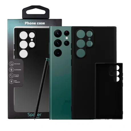 HUSA SMARTPHONE Spacer pentru Samsung Galaxy S22 Ultra, grosime 2mm, material flexibil silicon + interior cu microfibra, negru "SPPC-SM-GX-S22U-SLK"