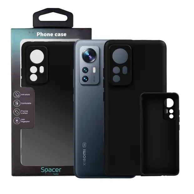 HUSA SMARTPHONE Spacer pentru Xiaomi 12, grosime 1.5mm, material flexibil TPU, negru &quot;SPPC-XI-12-TPU&quot;