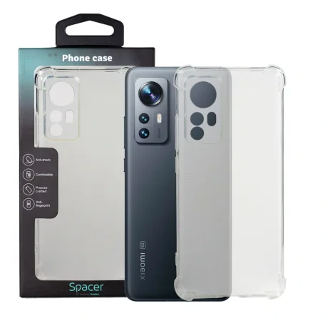 HUSA SMARTPHONE Spacer pentru Xiaomi 12, grosime 1.5mm, protectie suplimentara antisoc la colturi, material flexibil TPU, transparenta &quot;SPPC-XI-12-CLR&quot;