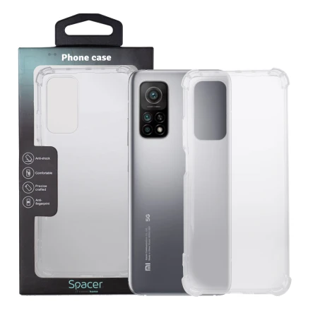 HUSA SMARTPHONE Spacer pentru Xiaomi Mi 10T 5G, grosime 1.5mm, protectie suplimentara antisoc la colturi, material flexibil TPU, transparenta &quot;SPPC-XI-MI-10T5G-CLR&quot;