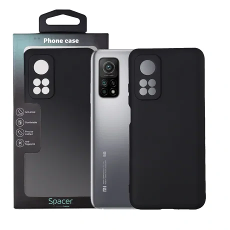 HUSA SMARTPHONE Spacer pentru Xiaomi Mi 10T 5G, grosime 2mm, material flexibil silicon + interior cu microfibra, negru &quot;SPPC-XI-MI-10T5G-SLK&quot;