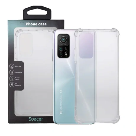 HUSA SMARTPHONE Spacer pentru Xiaomi Mi 10T Pro 5G, grosime 1.5mm, protectie suplimentara antisoc la colturi, material flexibil TPU, transparenta &quot;SPPC-XI-MI-10TP5G-CLR&quot;