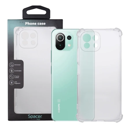 HUSA SMARTPHONE Spacer pentru Xiaomi Mi 11 Lite 5G, grosime 1.5mm, protectie suplimentara antisoc la colturi, material flexibil TPU, transparenta &quot;SPPC-XI-MI-11L5G-CLR&quot;