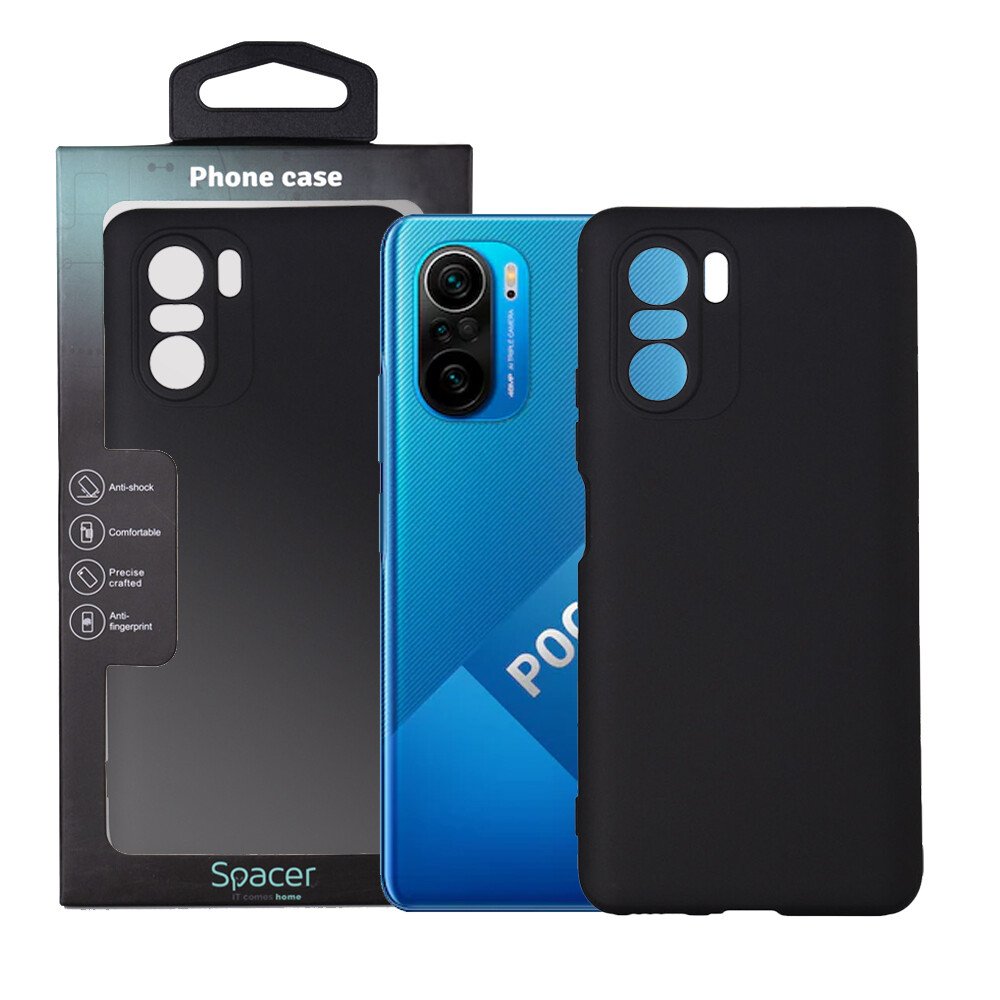 HUSA SMARTPHONE Spacer pentru Xiaomi Pocophone F3 5G, grosime 2mm, material flexibil silicon + interior cu microfibra, negru "SPPC-XI-PC-F35G-SLK" thumb