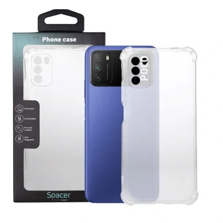 HUSA SMARTPHONE Spacer pentru Xiaomi Pocophone M3, grosime 1.5mm, protectie suplimentara antisoc la colturi, material flexibil TPU, transparenta &quot;SSPPC-XI-PC-M3-CLR&quot;