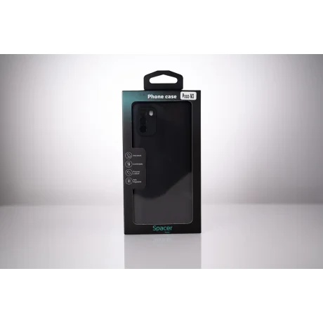 HUSA SMARTPHONE Spacer pentru Xiaomi Pocophone M3, grosime 2mm, material flexibil silicon + interior cu microfibra, negru &quot;SSPPC-XI-PC-M3-SLK&quot;