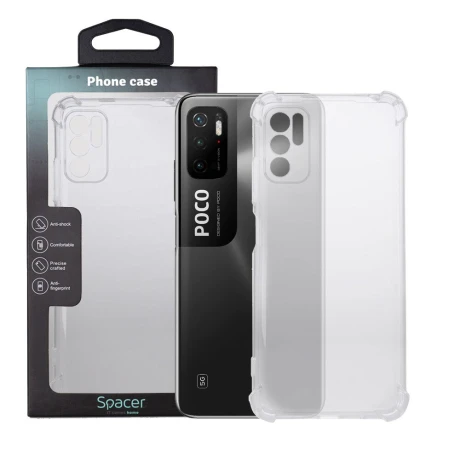 HUSA SMARTPHONE Spacer pentru Xiaomi Pocophone M3 Pro 5G, grosime 1.5mm, protectie suplimentara antisoc la colturi, material flexibil TPU, transparenta &quot;SPPC-XI-PC-M3P5G-CLR&quot;