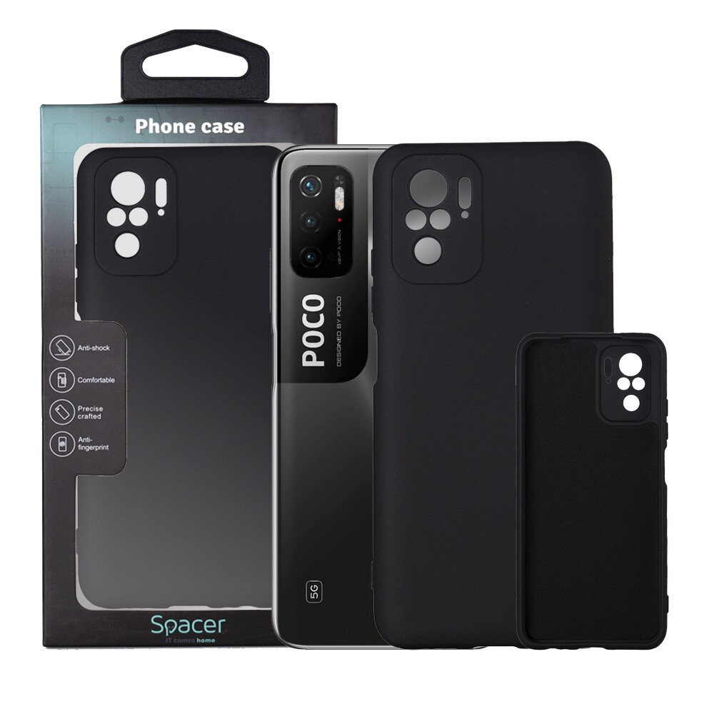 HUSA SMARTPHONE Spacer pentru Xiaomi Pocophone M3 Pro 5G, grosime 2mm, material flexibil silicon + interior cu microfibra, negru "SPPC-XI-PC-M3P5G-SLK" thumb