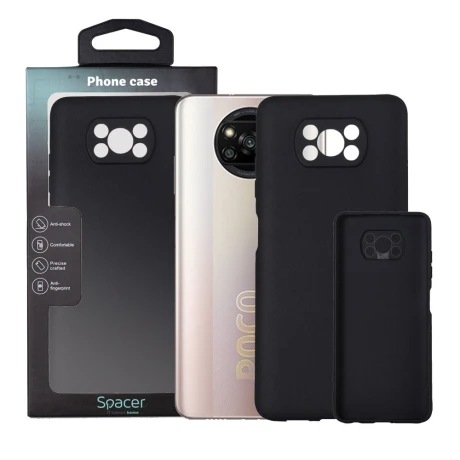 HUSA SMARTPHONE Spacer pentru Xiaomi Pocophone X3 Pro 5G, grosime 1.5mm, material flexibil TPU, negru &quot;SPPC-XI-PC-X3P5G-TPU&quot;