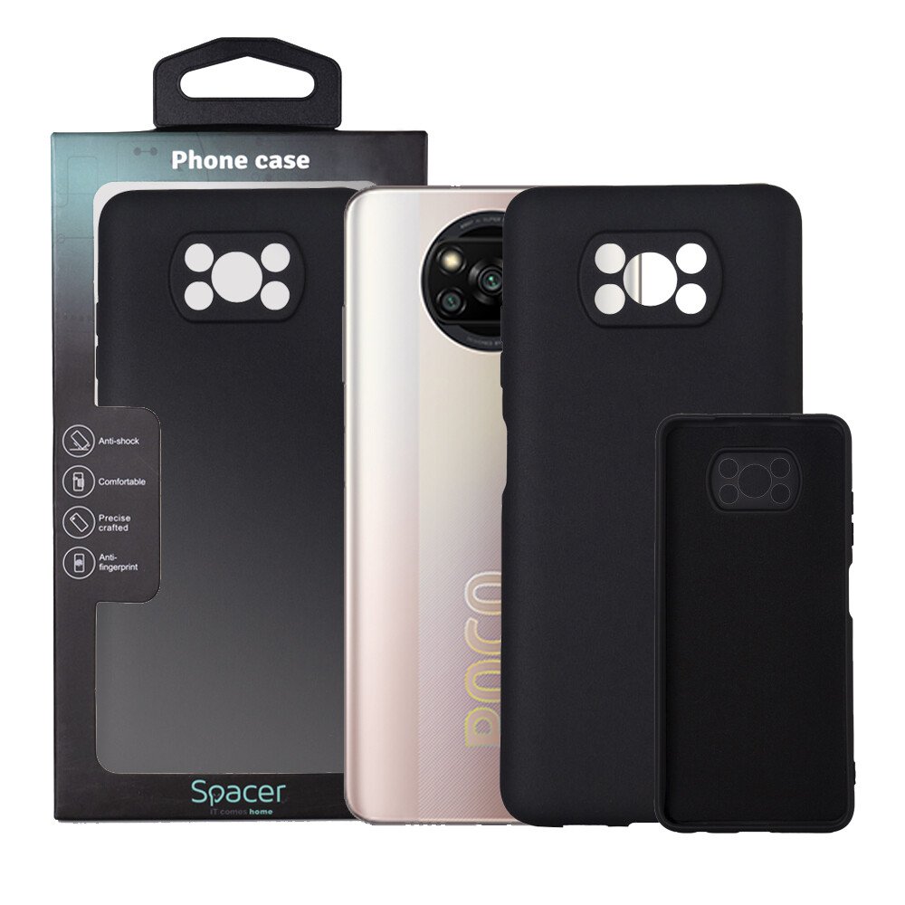 HUSA SMARTPHONE Spacer pentru Xiaomi Pocophone X3 Pro 5G, grosime 2mm, material flexibil silicon + interior cu microfibra, negru "SPPC-XI-PC-X3P5G-SLK" thumb