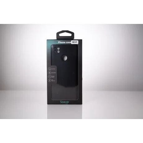 HUSA SMARTPHONE Spacer pentru Xiaomi Redmi 9C, grosime 2mm, material flexibil silicon + interior cu microfibra, negru &quot;SPPC-XI-RM-9C-SLK&quot;