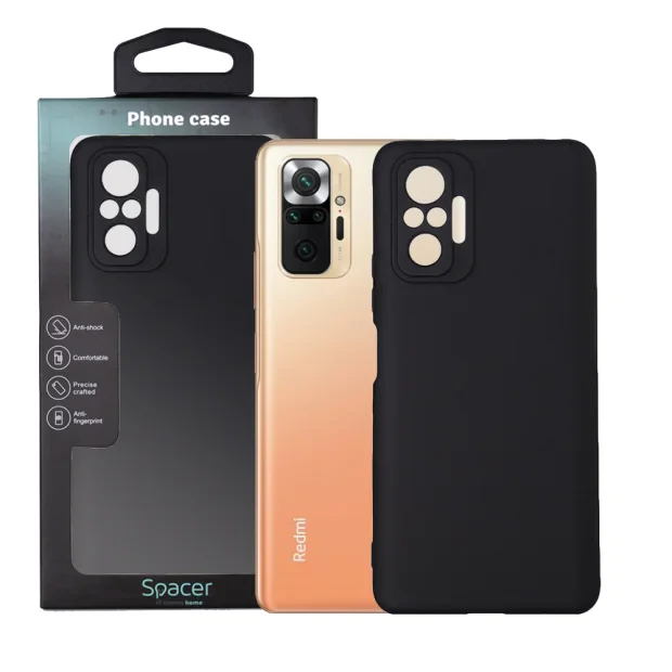 HUSA SMARTPHONE Spacer pentru Xiaomi Redmi Note 10 Pro, grosime 2mm, material flexibil silicon + interior cu microfibra, negru &quot;SPPC-XI-RM-N10P-SLK&quot;