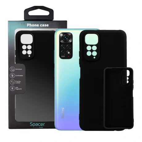 HUSA SMARTPHONE Spacer pentru Xiaomi Redmi Note 11, grosime 2mm, material flexibil silicon + interior cu microfibra, negru &quot;SPPC-XI-RM-N11-SLK&quot;