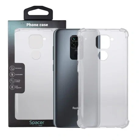 HUSA SMARTPHONE Spacer pentru Xiaomi Redmi Note 9, grosime 1.5mm, protectie suplimentara antisoc la colturi, material flexibil TPU, transparenta &quot;SPPC-XI-RM-N9-CLR&quot;