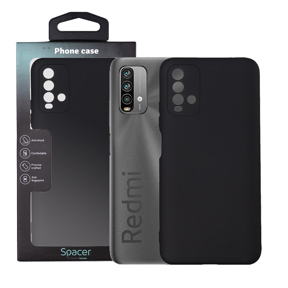 HUSA SMARTPHONE Spacer pentru Xiaomi Redmi Note 9, grosime 2mm, material flexibil silicon + interior cu microfibra, negru "SPPC-XI-RM-N9-SLK" thumb