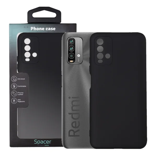 HUSA SMARTPHONE Spacer pentru Xiaomi Redmi Note 9, grosime 2mm, material flexibil silicon + interior cu microfibra, negru &quot;SPPC-XI-RM-N9-SLK&quot;