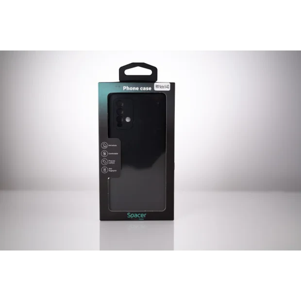 HUSA SMARTPHONE Spacer pentru Xiaomi Redmi Note 9, grosime 2mm, material flexibil silicon + interior cu microfibra, negru &quot;SPPC-XI-RM-N9-SLK&quot;