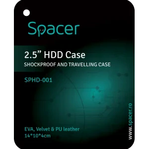 HUSA SPACER, pt HDD, buzunar intern plasa, negru, &quot;SPHD-001&quot;