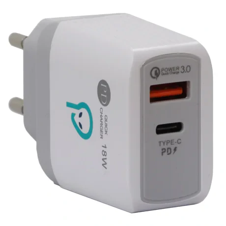 INCARCATOR retea SPACER Quick Charge 18W, USB Type-C PD+ USB Quick Charge, "SPAR-DUOQ-01"