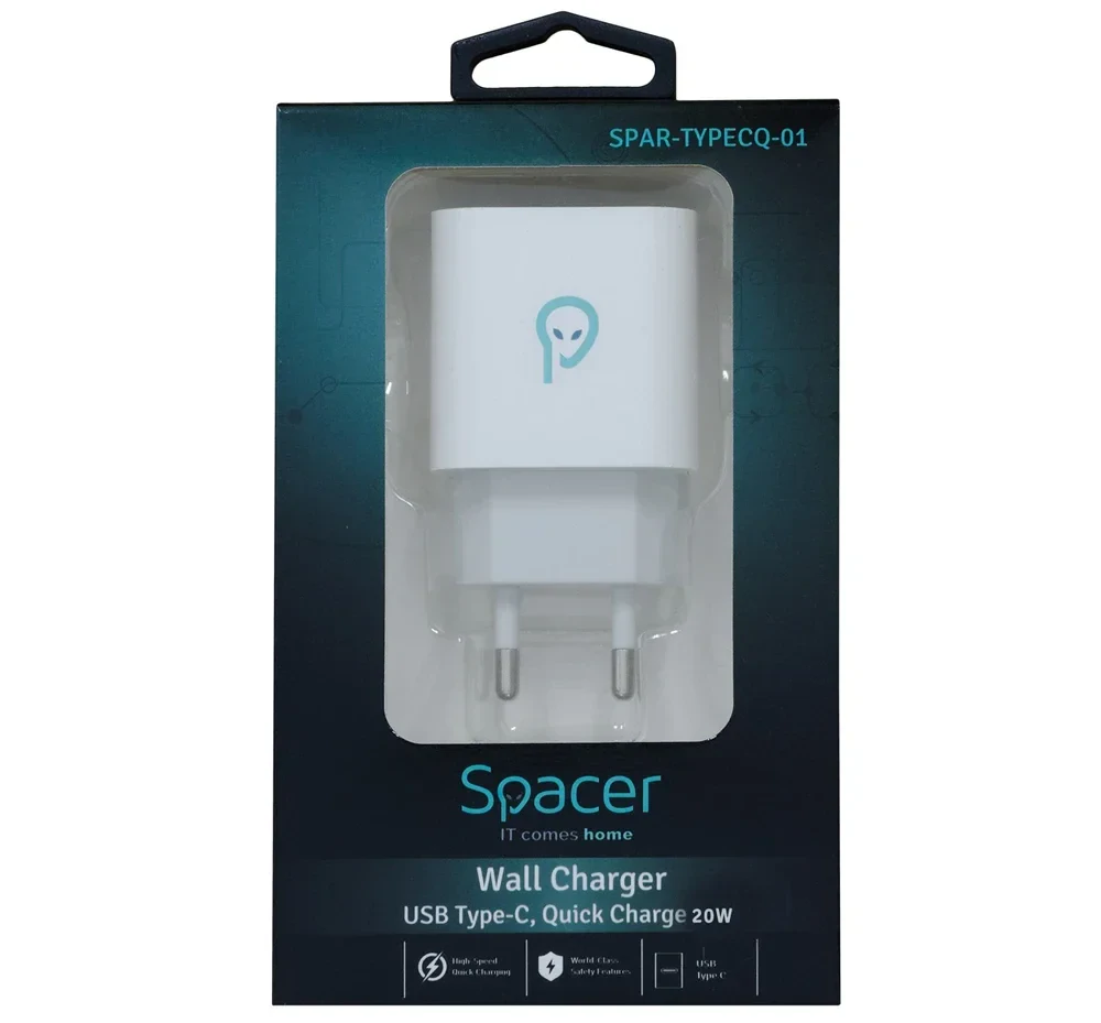 INCARCATOR retea SPACER Quick Charge 20W, USB Type-C &quot;SPAR-TYPECQ-01&quot;
