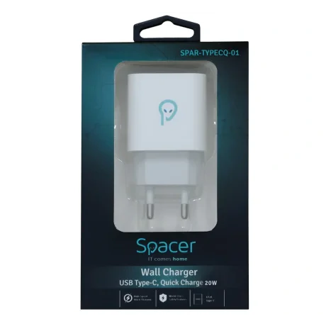 INCARCATOR retea SPACER Quick Charge 20W, USB Type-C &quot;SPAR-TYPECQ-01&quot;