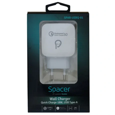 INCARCATOR retea SPACER Quick Charge 3.0 18W, 1 x USB &quot;SPAR-USBQ-01&quot;