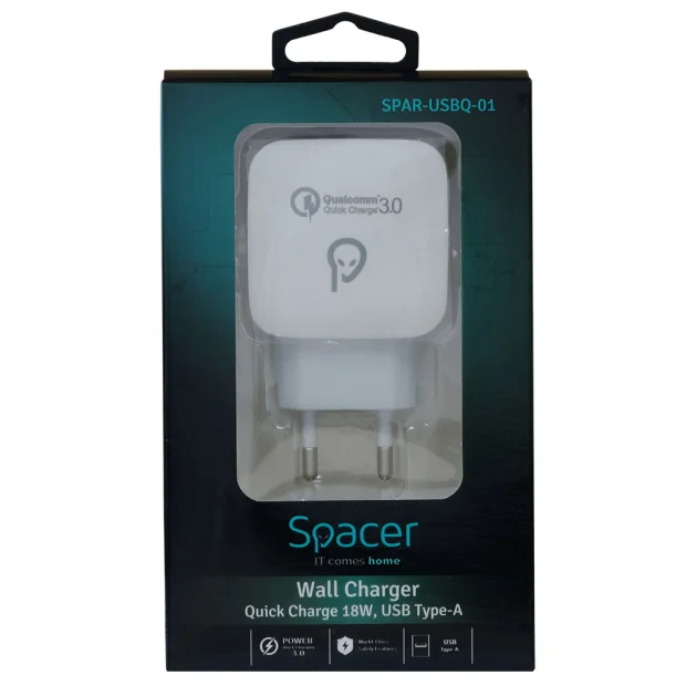 INCARCATOR retea SPACER Quick Charge 3.0 18W, 1 x USB &quot;SPAR-USBQ-01&quot;