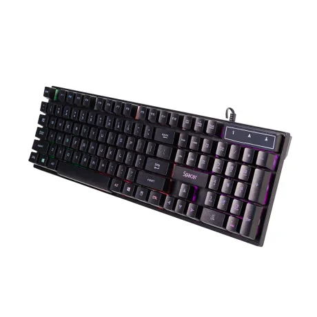 KIT gaming SPACER USB, tastatura RGB rainbow + mouse optic 7 culori, black, &quot;SP-GK-01&quot;