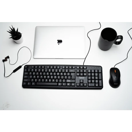 KIT wired SPACER USB, tastatura &quot;SPKB-S62&quot; + mouse optic &quot;SPMO-F01&quot;, black, &quot;SPDS-S6201&quot; 45505412