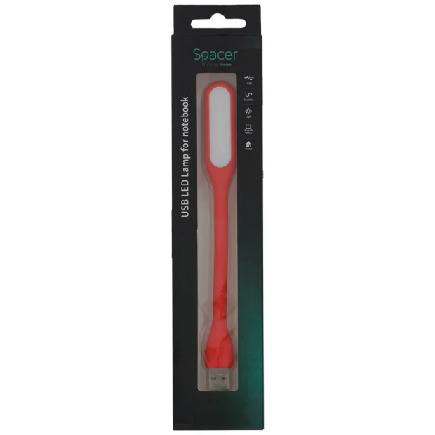 LAMPA LED USB pentru notebook, SPACER, red, &quot;SPL-LED-RD&quot; (include TV 0.18lei)