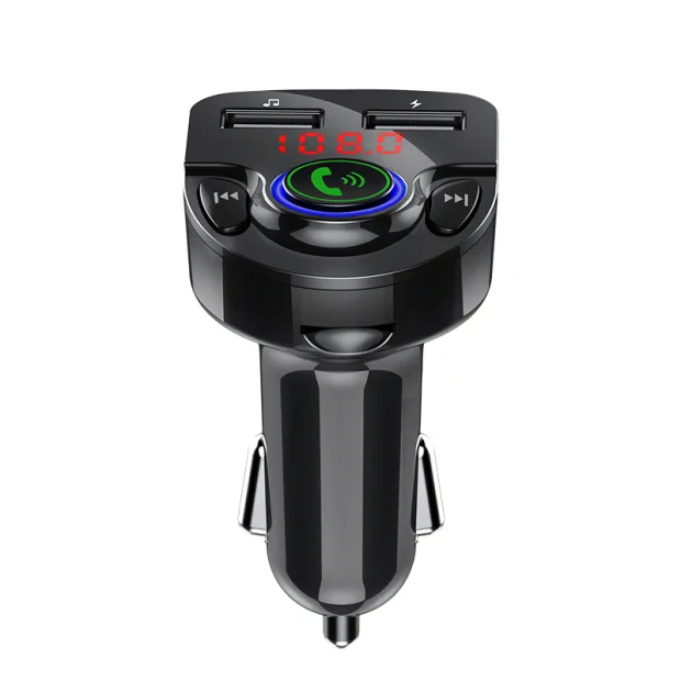 MODULATOR AUTO FM SPACER, Bluetooth 5.0. 1xUSB QC3.0 &amp;amp; 1xUSB max. 5V/3.1A, 12V-24V, max. 10-15m, mic max. 0-2m, format MP3/WMA, 206 canale 87.5-108Mhz, USB disk, microSD,  answer/reject/hang up/redial, black, &quot;SPFM-01-QC&quot; (include TV 0.18lei)