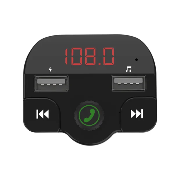 MODULATOR AUTO FM SPACER, Bluetooth 5.0, 2xUSB max. 5V/3.1A, 12V-24V, max. 10-15m, mic max. 0-1m, format MP3/WMA, 206 canale 87.5-108Mhz, USB disk, microSD,  answer/reject/hang up/redial, protectie circuit, black, &quot;SPFM-02&quot; (include TV 0.18lei)