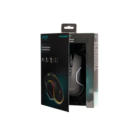 MOUSE Spacer - gaming, gaming, cu fir, USB, optic, 12.000 dpi, butoane/scroll 8/1, iluminare RGB, negru, &quot;SPGM-ALIEN-RACE&quot;