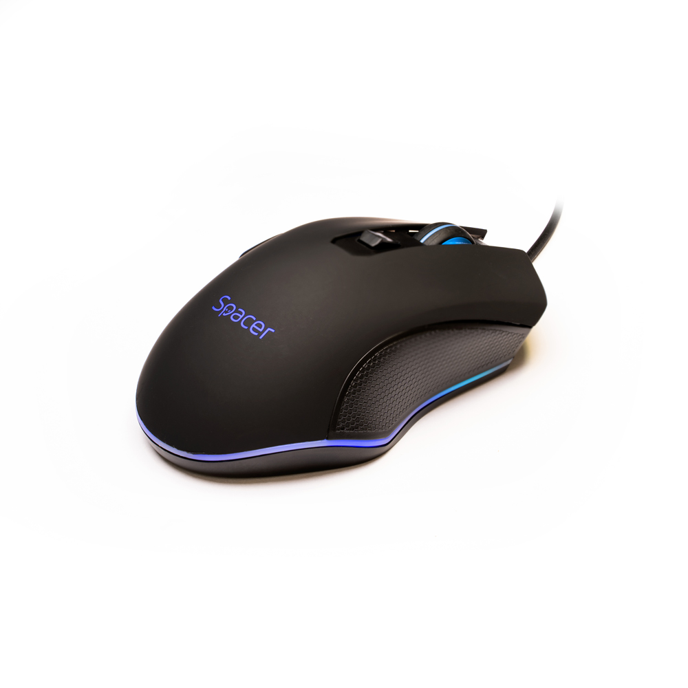 MOUSE  Spacer - gaming, gaming, cu fir, USB, optic, 2400 dpi, butoane/scroll 6/1, iluminare, negru, "SP-GM-01" (include TV 0.18lei) thumb