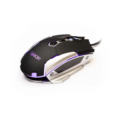 MOUSE Spacer - gaming, gaming, cu fir, USB, optic, 3.200 dpi, butoane/scroll 7/1, iluminare, negru, &quot;SPGM-PULSAR-LITE&quot;