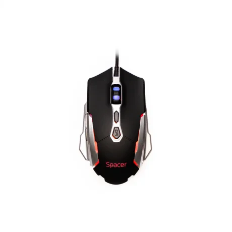 MOUSE Spacer - gaming, gaming, cu fir, USB, optic, 3.200 dpi, butoane/scroll 7/1, iluminare, negru, &quot;SPGM-PULSAR-LITE&quot;