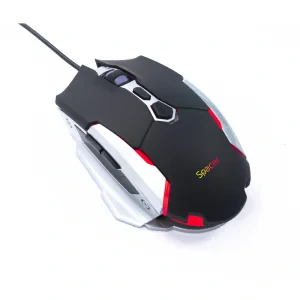 MOUSE Spacer - gaming, gaming, cu fir, USB, optic, 3.200 dpi, butoane/scroll 7/1, iluminare, negru, &quot;SPGM-PULSAR-LITE&quot;