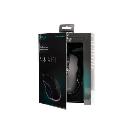 MOUSE Spacer - gaming, gaming, cu fir, USB, optic, 8.000 DPI, butoane/scroll 7/1, iluminare RGB, negru, &quot;SPGM-PULSAR-SPEED&quot;