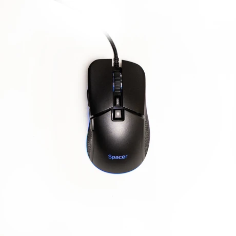 MOUSE Spacer - gaming, gaming, cu fir, USB, optic, rezolutie selectabila max. 8.000 dpi, butoane/scroll 7/1, iluminare RGB, negru, &quot;SPGM-PULSAR-PRO&quot;