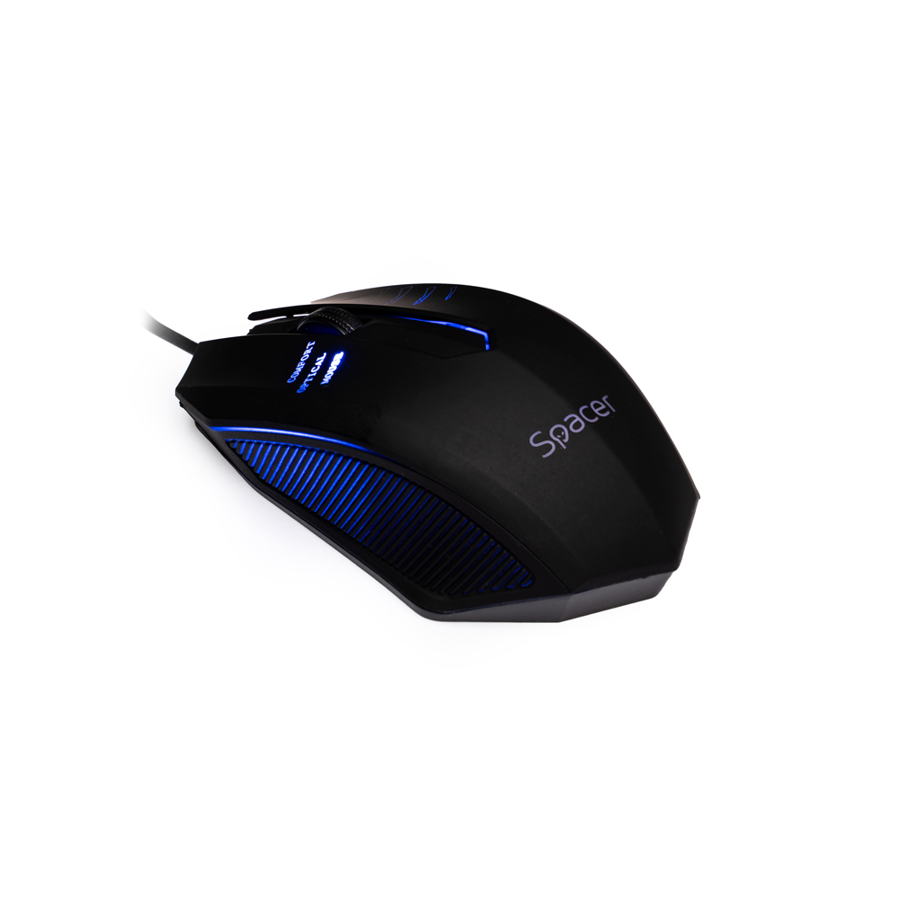 MOUSE  Spacer, PC sau NB, cu fir, USB, optic, 1000 dpi, butoane/scroll 3/1, iluminare, negru, "SPMO-M20" (include TV 0.18lei) thumb