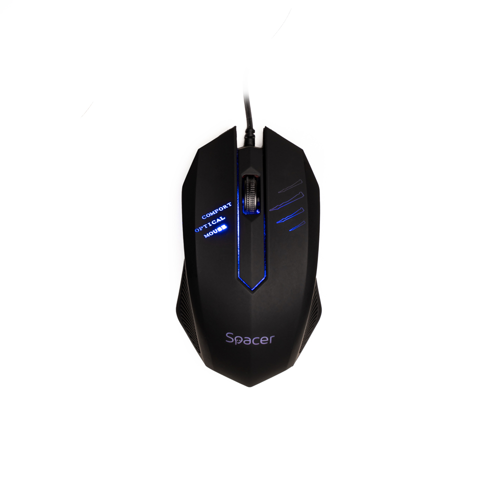 MOUSE  Spacer, PC sau NB, cu fir, USB, optic, 1000 dpi, butoane/scroll 3/1, iluminare, negru, "SPMO-M20" (include TV 0.18lei) thumb